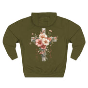 Jesus Is the Light Floral Cross Hoodie — Christian Faith Graphic Hoodie
