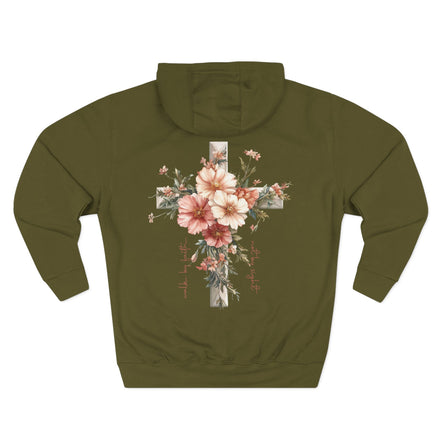 Jesus Is the Light Floral Cross Hoodie — Christian Faith Graphic Hoodie