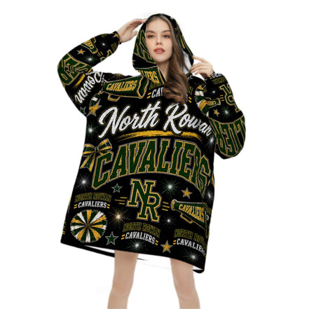 Cheer Inspired - North Rowan Cavaliers - Adult Blanket Hoodie