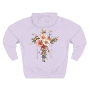 Jesus Is the Light Floral Cross Hoodie — Christian Faith Graphic Hoodie