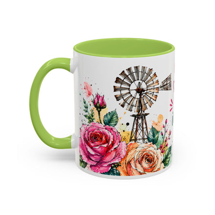 "Faith Makes the Impossible Possible" Coffee Mug — Floral Cross Inspirational Christian 110z