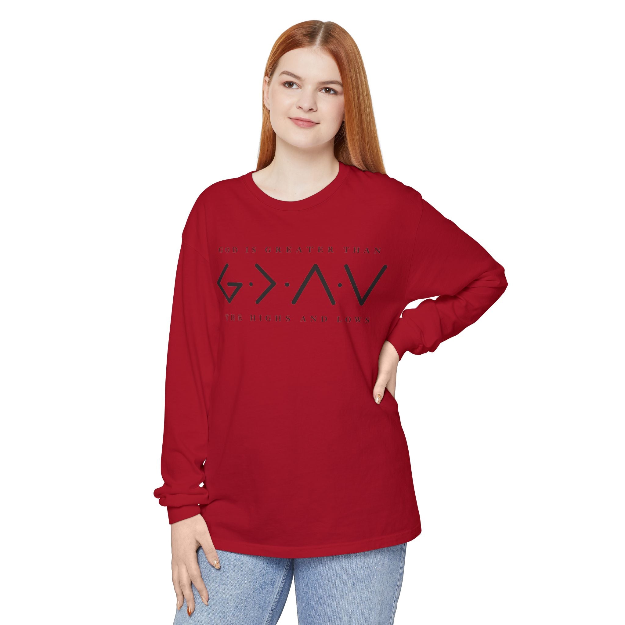 God Is Greater Than Long Sleeve T-Shirt — 