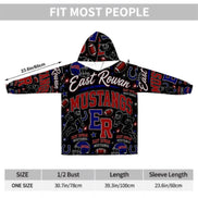Football Inspired - East Rowan Mustangs - Adult Blanket Hoodie