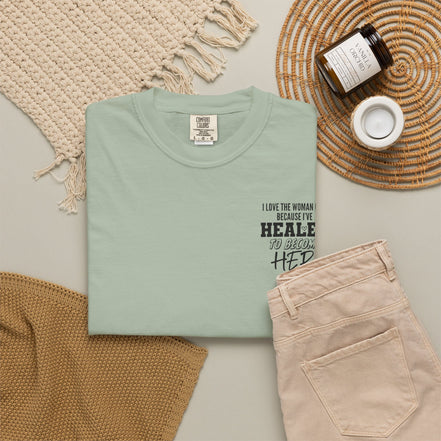 Healed To Become Her T-Shirt — Inspirational Women's Recovery Tee