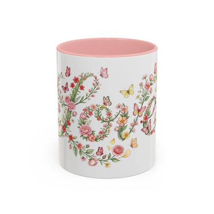 Floral Love Accent Coffee Mug — Butterfly Garden 11/15oz