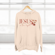 Jesus Is the Light Floral Cross Hoodie — Christian Faith Graphic Hoodie