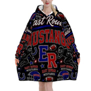 Football Inspired - East Rowan Mustangs - Adult Blanket Hoodie