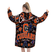 Football Inspired - J.C. Carson Cougars - Adult Blanket Hoodie