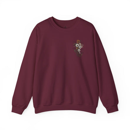 Religious Floral Cross - Inspirational Heavy Blend™ Crewneck Sweatshirt