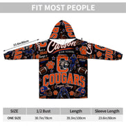 Football Inspired - J.C. Carson Cougars - Adult Blanket Hoodie