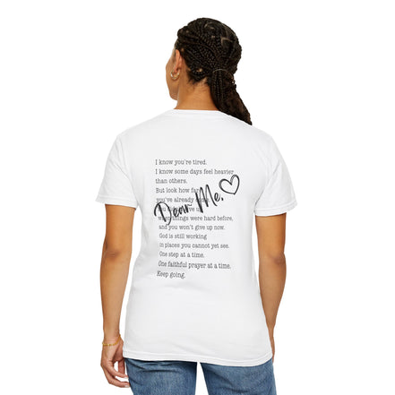 Encouraging Note T-Shirt — 'Never Give Up' Inspirational Tee
