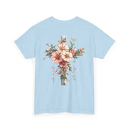 Jesus Is the Light T-Shirt — Floral Cross Christian Tee