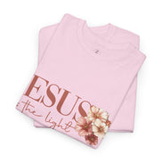Jesus Is the Light T-Shirt — Floral Cross Christian Tee