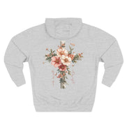 Jesus Is the Light Floral Cross Hoodie — Christian Faith Graphic Hoodie