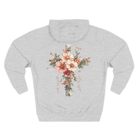 Jesus Is the Light Floral Cross Hoodie — Christian Faith Graphic Hoodie