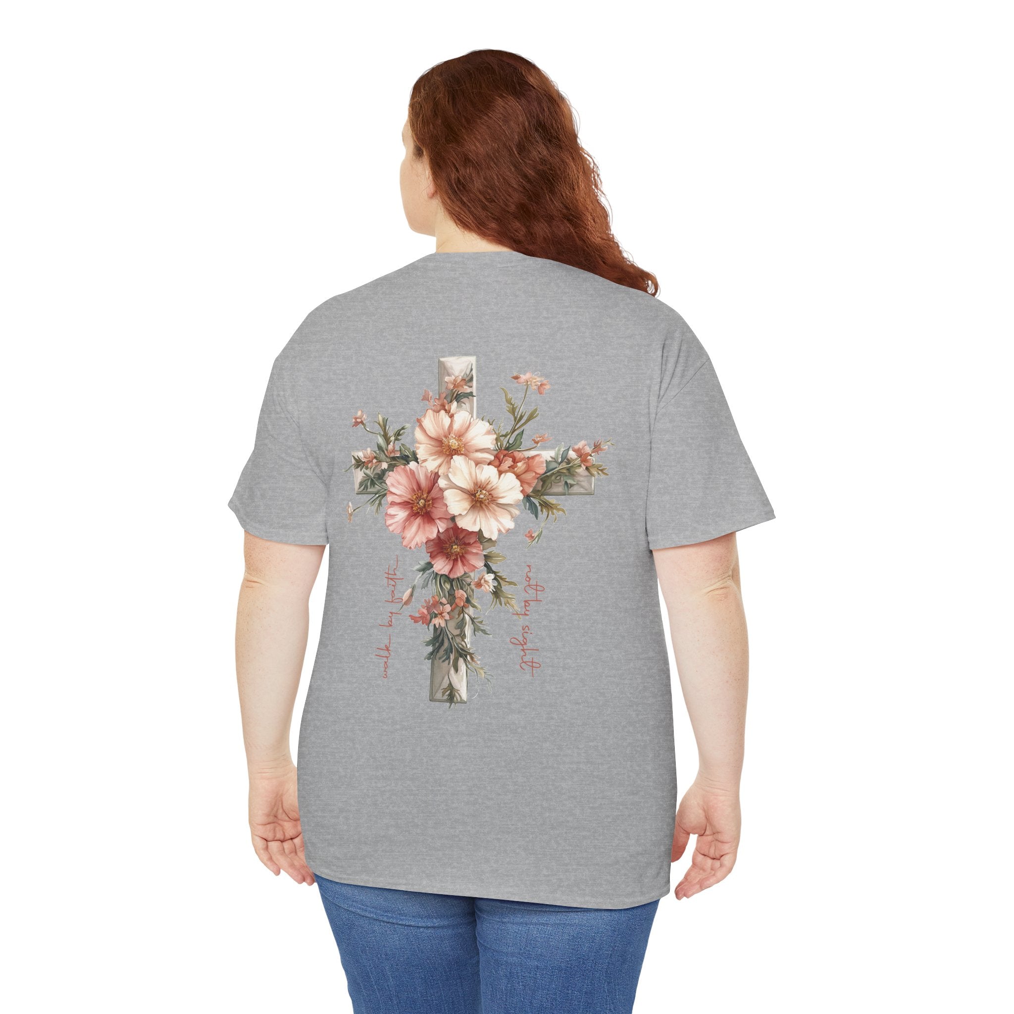 Jesus Is the Light T-Shirt — Floral Cross Christian Tee