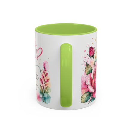 Inspirational Coffee Mug — (11oz) "The Best Is Yet to Come" Floral Accent