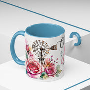 Choose Joy Floral Coffee Mug – Inspirational Pink Rose Accent Mug (11/15oz)