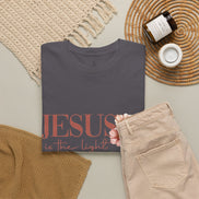 Jesus Is the Light T-Shirt — Floral Cross Christian Tee