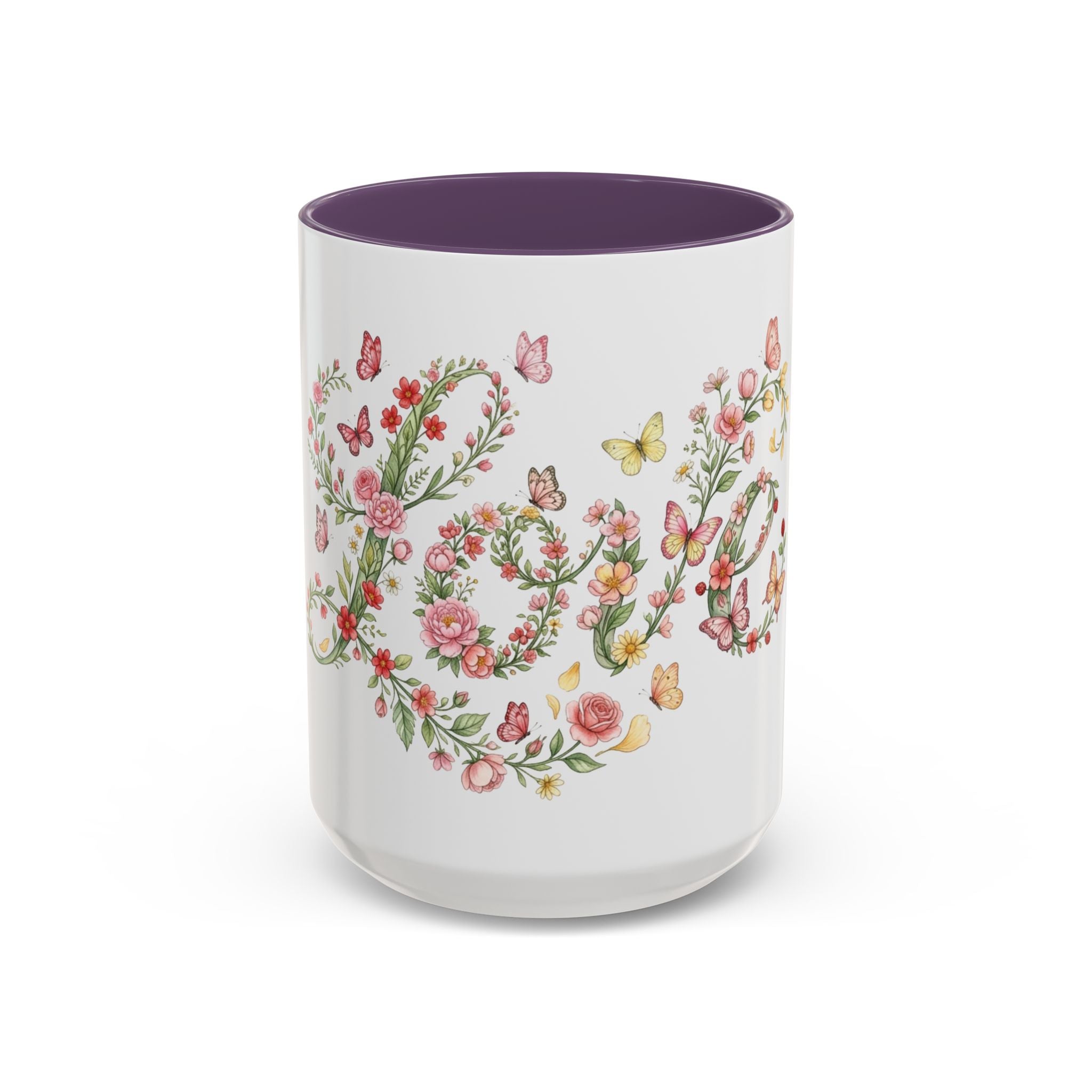 Floral Love Accent Coffee Mug — Butterfly Garden 11/15oz