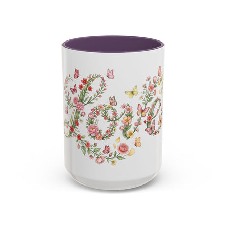 Floral Love Accent Coffee Mug — Butterfly Garden 11/15oz