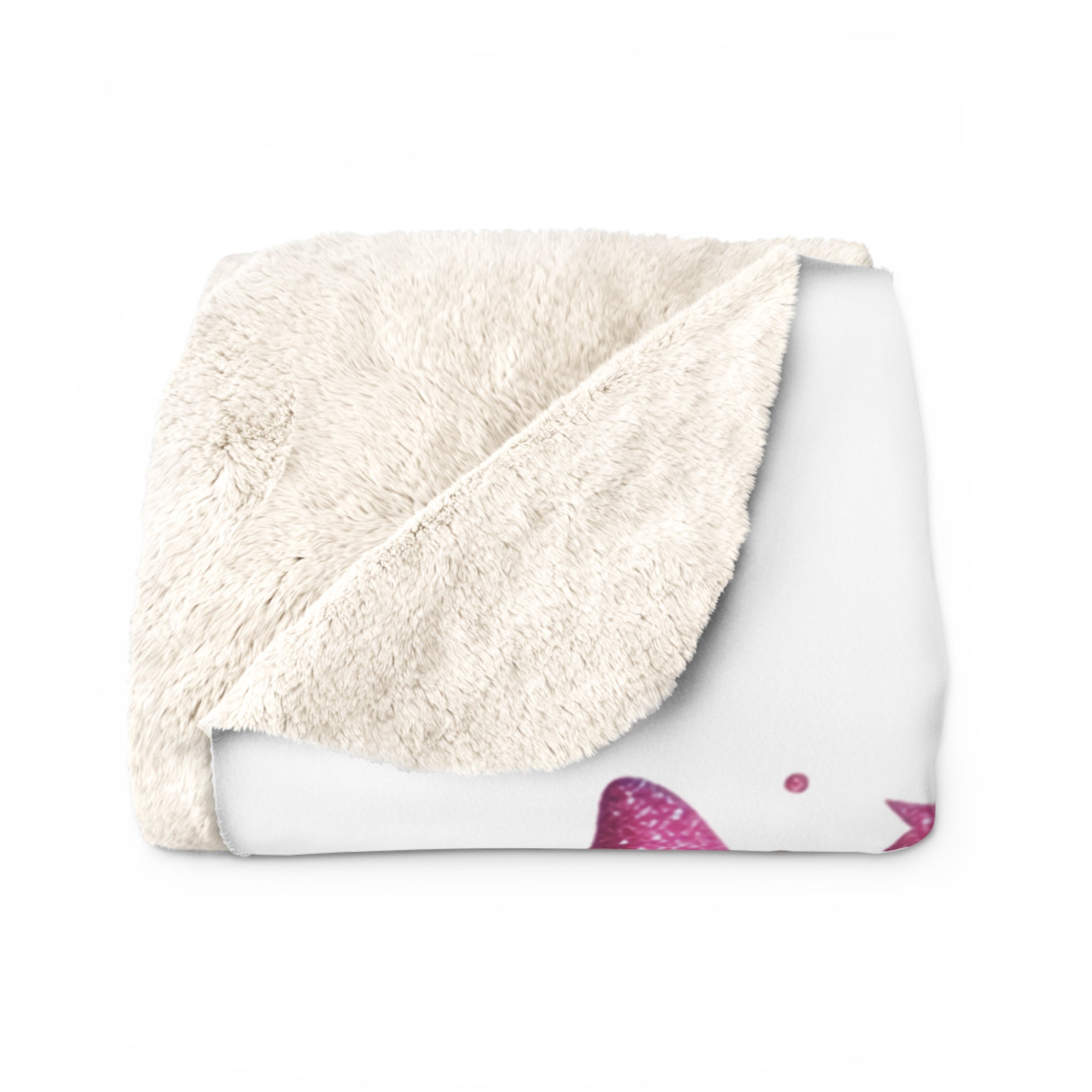 You Are Enough Sherpa Blanket — Pink Floral Inspirational Throw