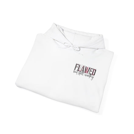 Flawed But Still Worthy Hoodie — Inspirational Women's Graphic Hoodie
