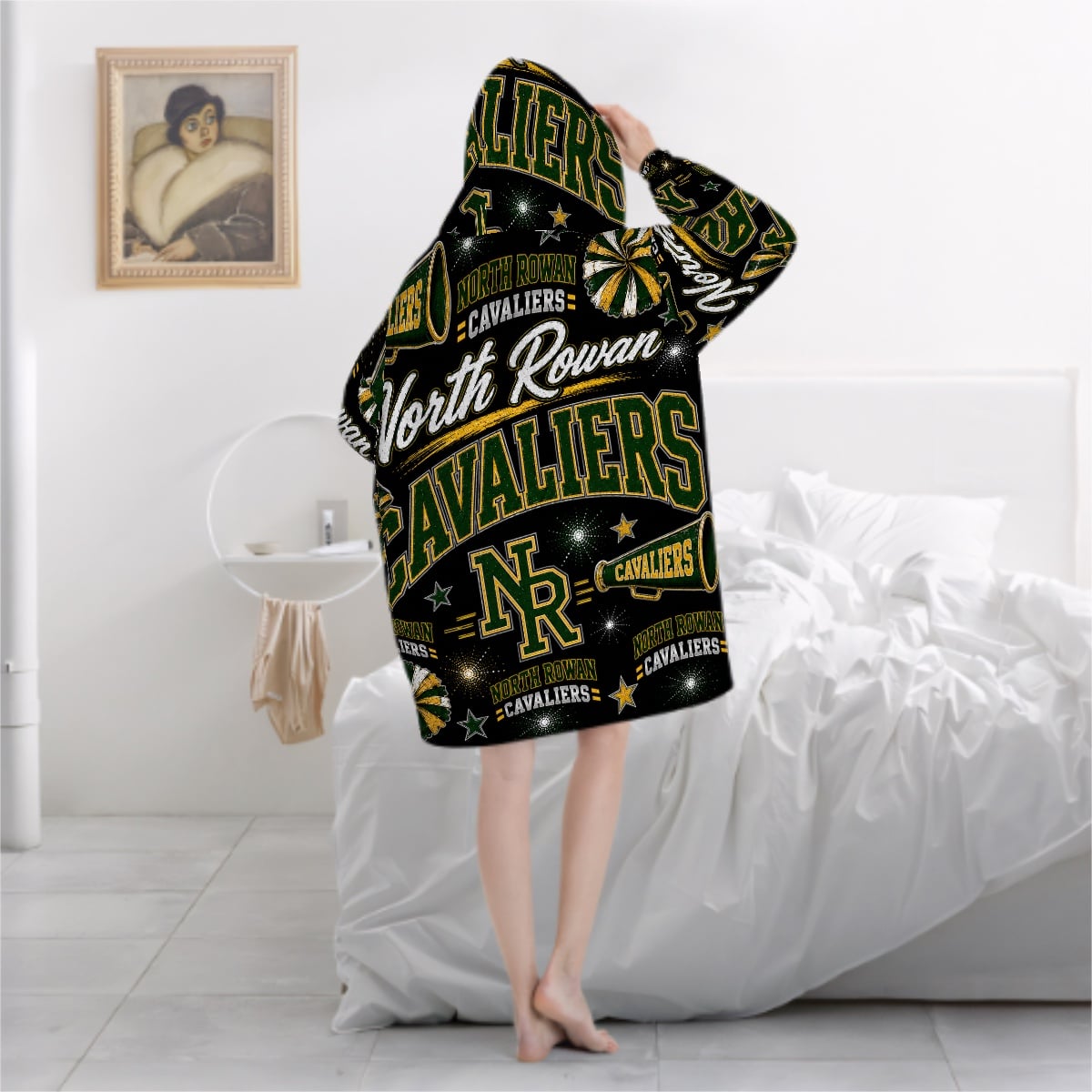 Cheer Inspired - North Rowan Cavaliers - Adult Blanket Hoodie
