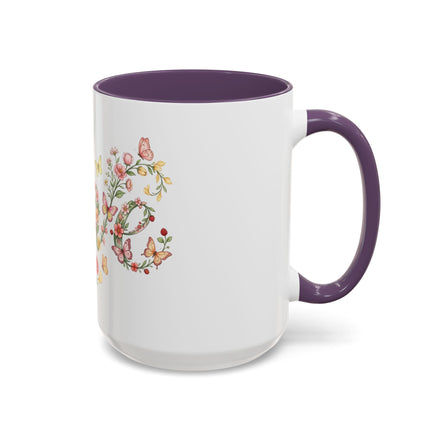 Floral Love Accent Coffee Mug — Butterfly Garden 11/15oz