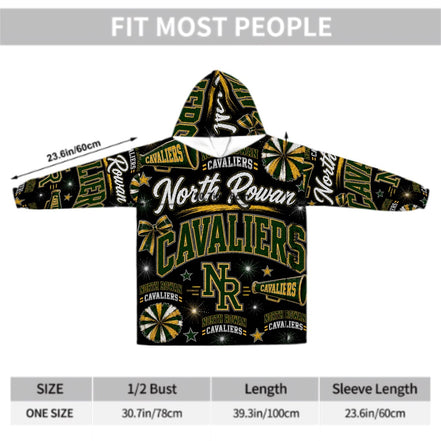 Cheer Inspired - North Rowan Cavaliers - Adult Blanket Hoodie