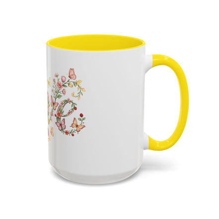 Floral Love Accent Coffee Mug — Butterfly Garden 11/15oz