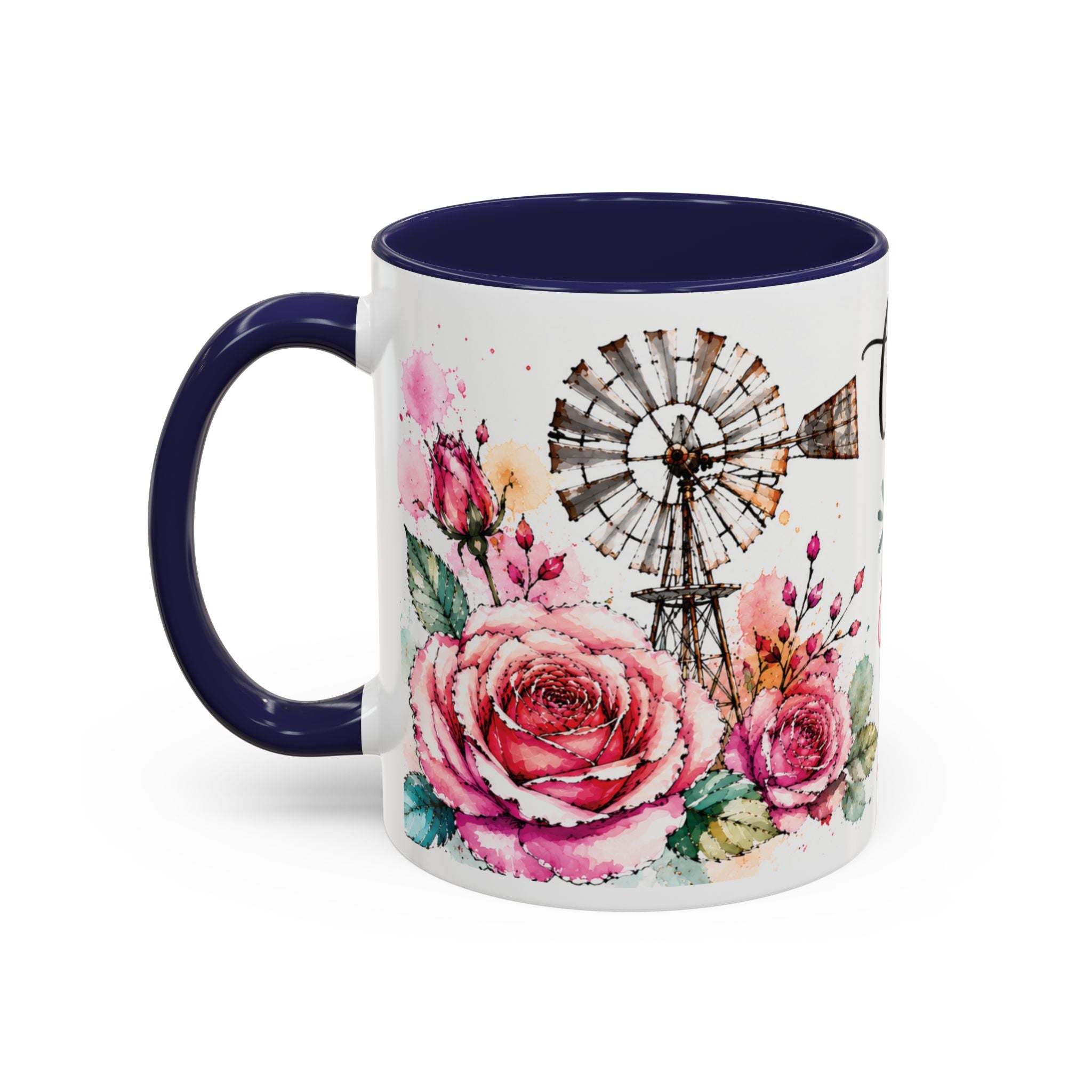 Choose Joy Floral Coffee Mug – Inspirational Pink Rose Accent Mug (11/15oz)