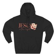 Jesus Is the Light Floral Cross Hoodie — Christian Faith Graphic Hoodie