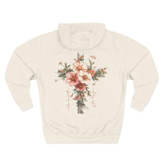 Jesus Is the Light Floral Cross Hoodie — Christian Faith Graphic Hoodie