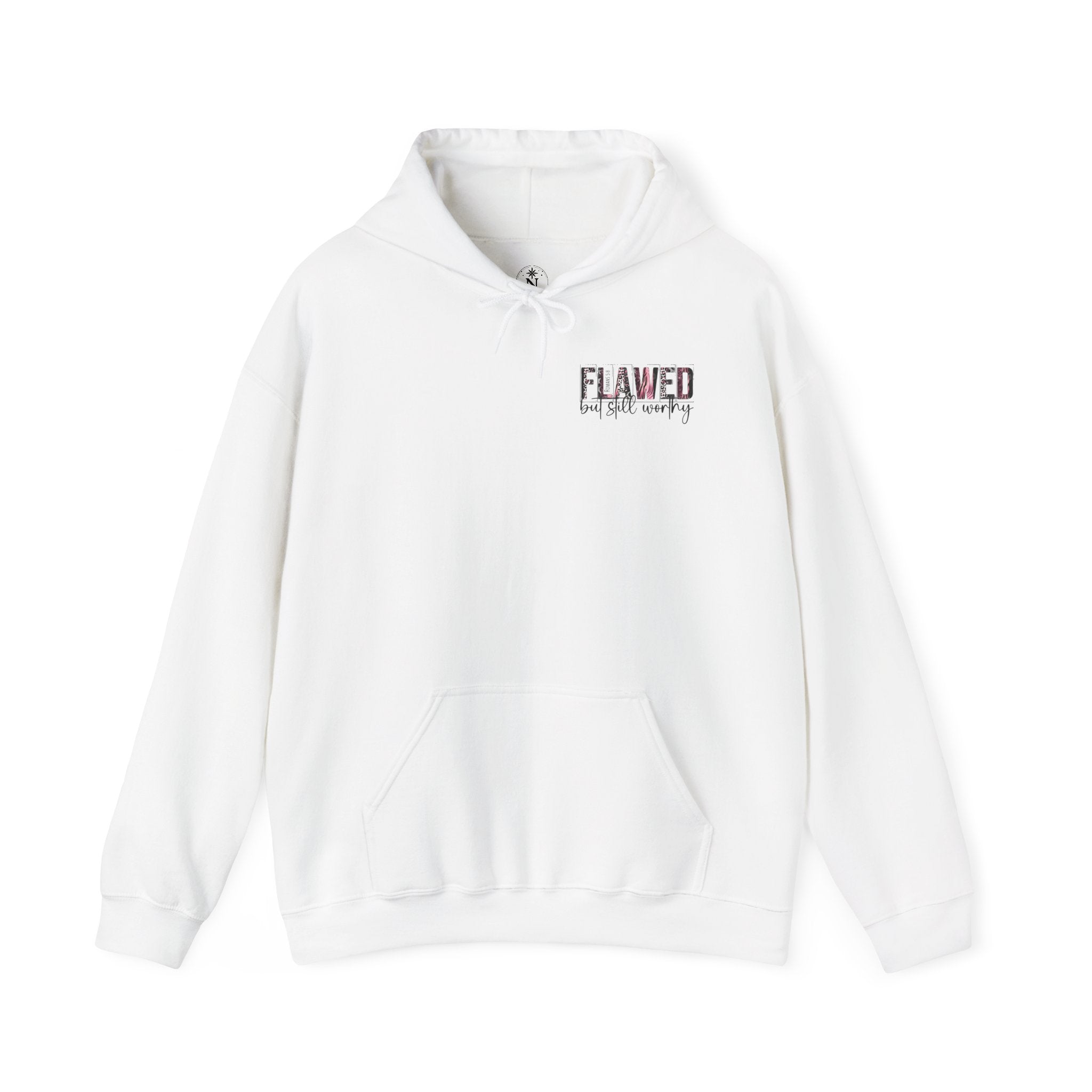 Flawed But Still Worthy Hoodie — Inspirational Women's Graphic Hoodie