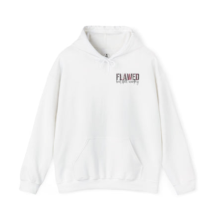 Flawed But Still Worthy Hoodie — Inspirational Women's Graphic Hoodie