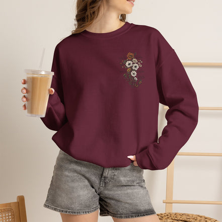 Religious Floral Cross - Inspirational Heavy Blend™ Crewneck Sweatshirt