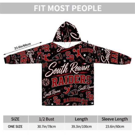 Cheer Inspired - South Rowan Raiders - Adult Blanket Hoodie