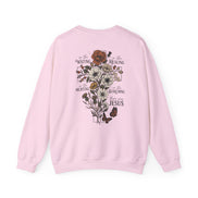 Religious Floral Cross - Inspirational Heavy Blend™ Crewneck Sweatshirt