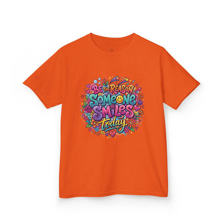 Kids back to school Tee — "Be the Reason Someone Smiles Today" Colorful Positivity Graphic