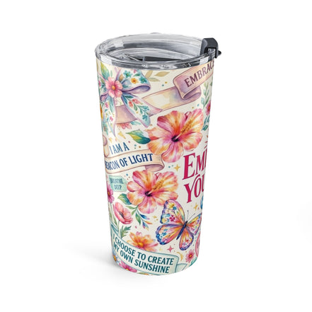 Empower Yourself 20oz Tumbler — Floral Inspirational Travel Mug