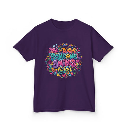 Kids back to school Tee — "Be the Reason Someone Smiles Today" Colorful Positivity Graphic