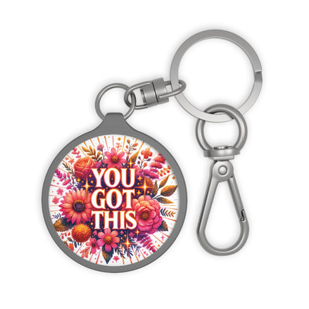 Keyring Tag — 'You Got This' Floral Motivational Keychain