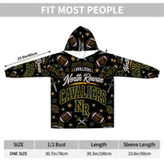 Football Inspired - North Rowan Cavaliers - Adult Blanket Hoodie