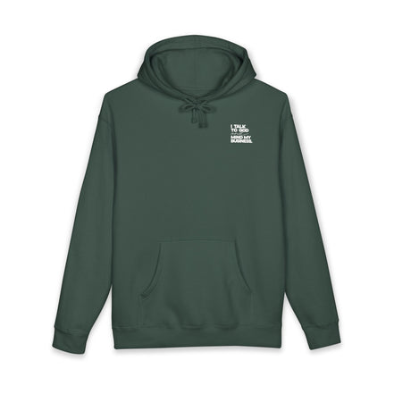 Women's Heavyweight Motivational Hoodie - I talk to God and Mind my Business