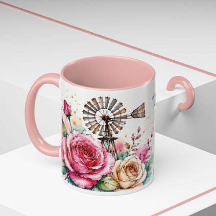 Inspirational Coffee Mug — (11oz) "The Best Is Yet to Come" Floral Accent