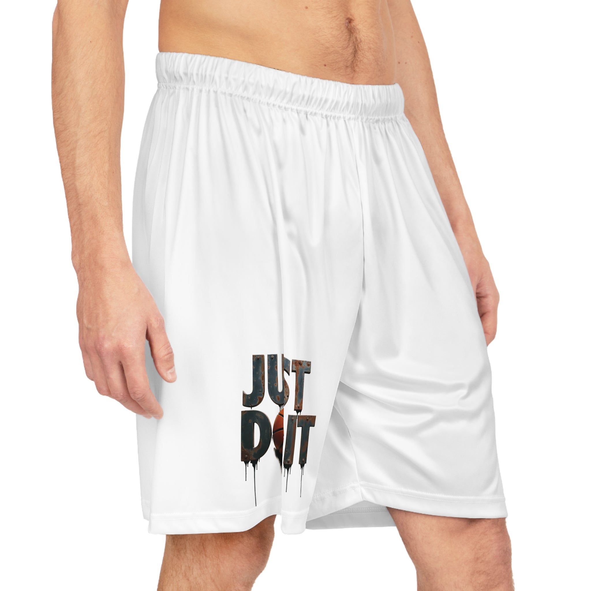 Basketball 'Just Do It' Graphic Shorts — Men's Athletic AOP Basketball Shorts