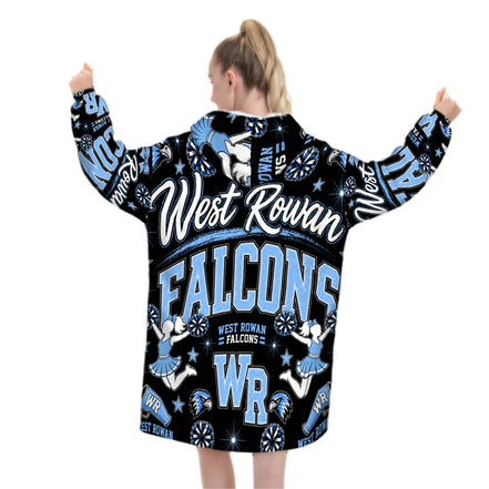 Cheer Inspired - West Rowan Falcons - Adult Blanket Hoodie
