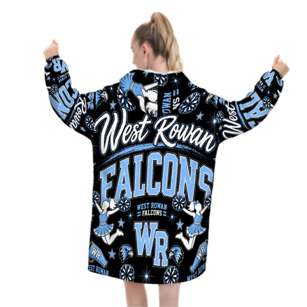 Cheer Inspired - West Rowan Falcons - Adult Blanket Hoodie