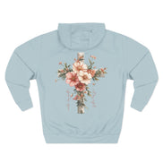 Jesus Is the Light Floral Cross Hoodie — Christian Faith Graphic Hoodie